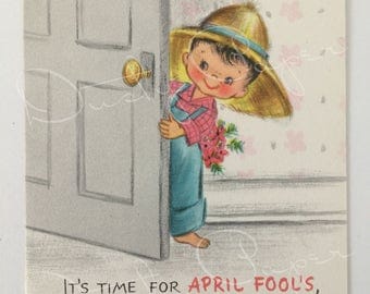 April Fool's Day Card, Unused Vintage 1950s Hallmark