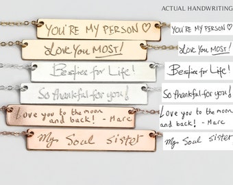 Custom Handwriting Necklace OR Bracelet, Actual Handwriting Jewelry, Memorial Jewelry, Signature Necklace, Personalized Children Names HW638