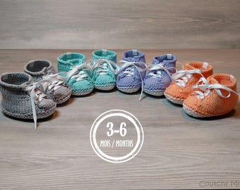 Baby converse knitted booties sport booties baby gift baby shower baby girl booties baby boy booties baby knit baby girl baby boy