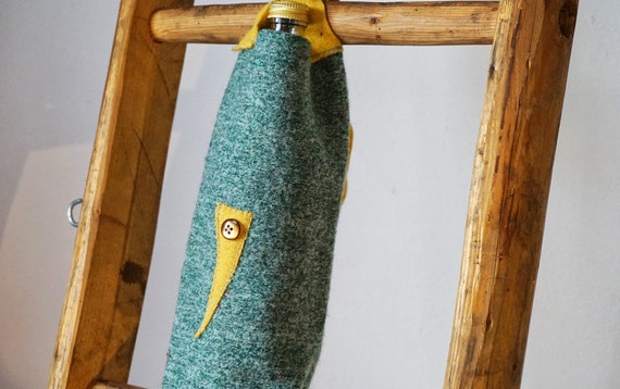 Water Bottle Tote I green Bottle wrap I water bottle carry I Waterbottlewrap I Bottleholder for all sizes