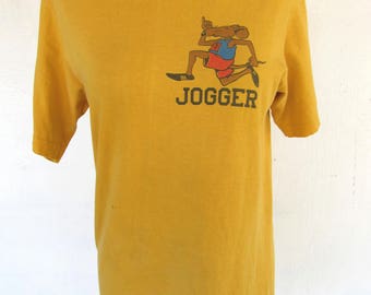Vintage 70s Rat Race Jogger Graphic T Shirt Size Small S Medium M