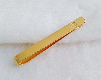 Two Letters Monogram Tie Clip,Personalized Tie Clip,Groom Tie Bar Clip,Engraved Tie Bar Clip,Groom Wedding Tie Clip,Groom Gift from Bride