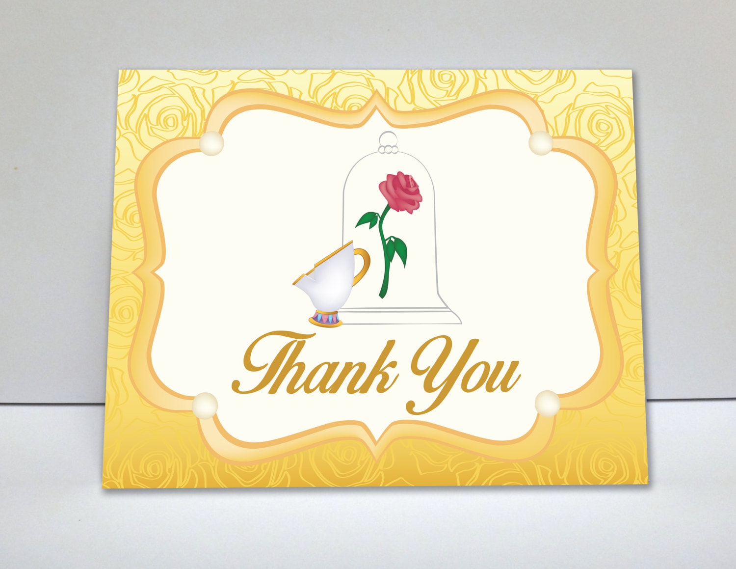 Be Our Guest Beauty and the Beast Thank You Card Instant