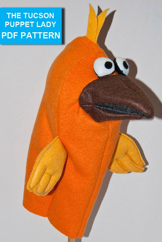 Bird Hand Puppet Pattern with Movable Mouth