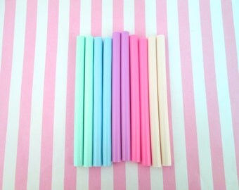 10 pc Pastel Hot Glue Sticks for kawaii and decoden