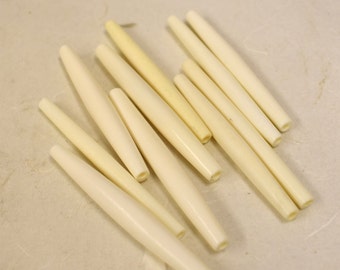 Beads 10 Vintage White Hairpipe Bone Long Tube Beads Indonesia Handmade Bone Necklaces Indian Jewelry Earrings Bracelets Crafts Fun Unique 8