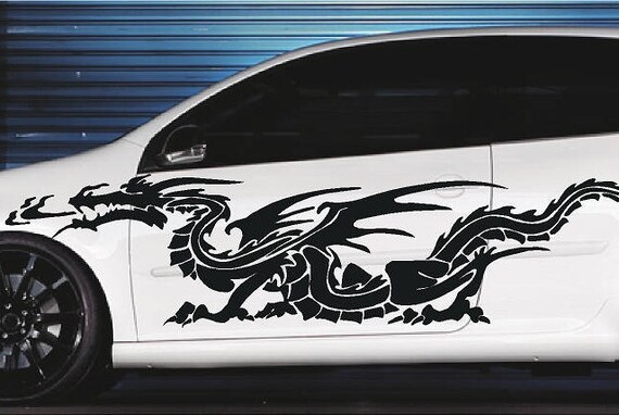 Dragon Vinyl Cut Car And Truck Decal Graphics Set Of 2