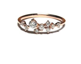 Gold Ring - Rose Gold Ring - Dainty Zirconia Ring - 925K Silver Ring