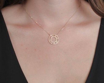 40% OFF Roman Numerals Necklace • Personalized Jewelry • Monogram Necklace • Wedding Gift • Statement Necklace • Mother Gift • NM26