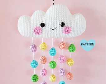 Cloud Mobile PDF Pattern, crochet, amigurumi