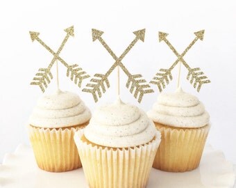 Arrow Cupcake Toppers / Wild One Cupcake Toppers / Wild One Theme First Birthday Party / Tribal Cupcake Toppers / Young Wild and Three
