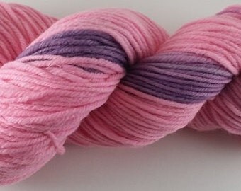 50/50 - Pink and Purple - 100% Superwash Merino Wool SW Hand Dyed Worsted Weight Yarn