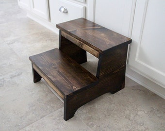 Rustic Step Stool, Wooden Step Stool, Foot Stool, Farmhouse Step Stool, Wood Step Stool, Rustic Foot Stool, Wood Foot Stool, Kid Step Stool