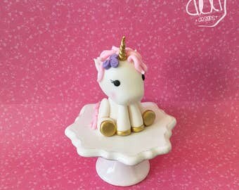 Edible Fondant Baby Unicorn Cake Topper
