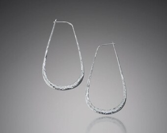 Large Oval Hoop Earrings // Thick Sterling Silver Oval Hoops