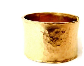 Wide Gold Ring, Wedding Ring, Statement Ring, Gold Rings, Unisex Ring, Engagement Ring, Cigar Band Ring, Band Rings, Anniversary Band Ring
