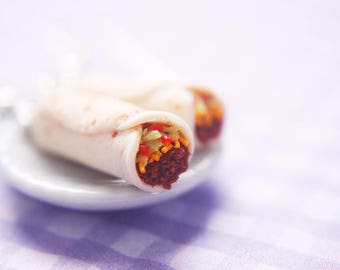 Food Jewelry - Burrito Earrings - Miniature Food - Cute Treats