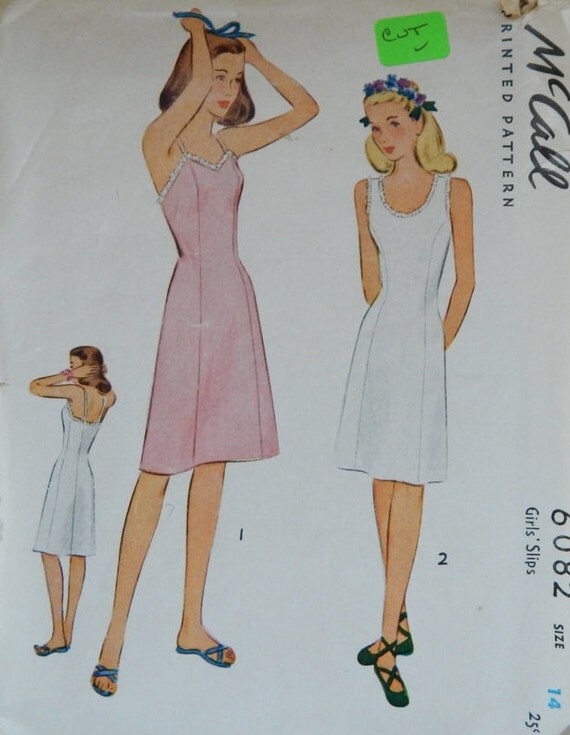 Items similar to Girl's Full Slip Sewing Pattern, Princess Seams, Knee