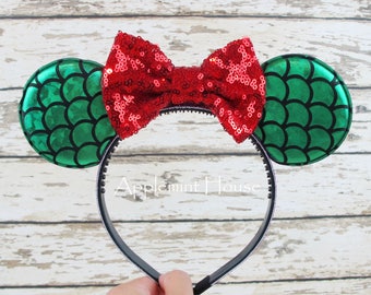 FOR KIDS! Mermaid Minnie Ears,Minnie Mouse Headband,Minnie Mouse Headband,Glitter Minnie Ears ,Minnie Mouse Headband,Mickey Mouse Headband