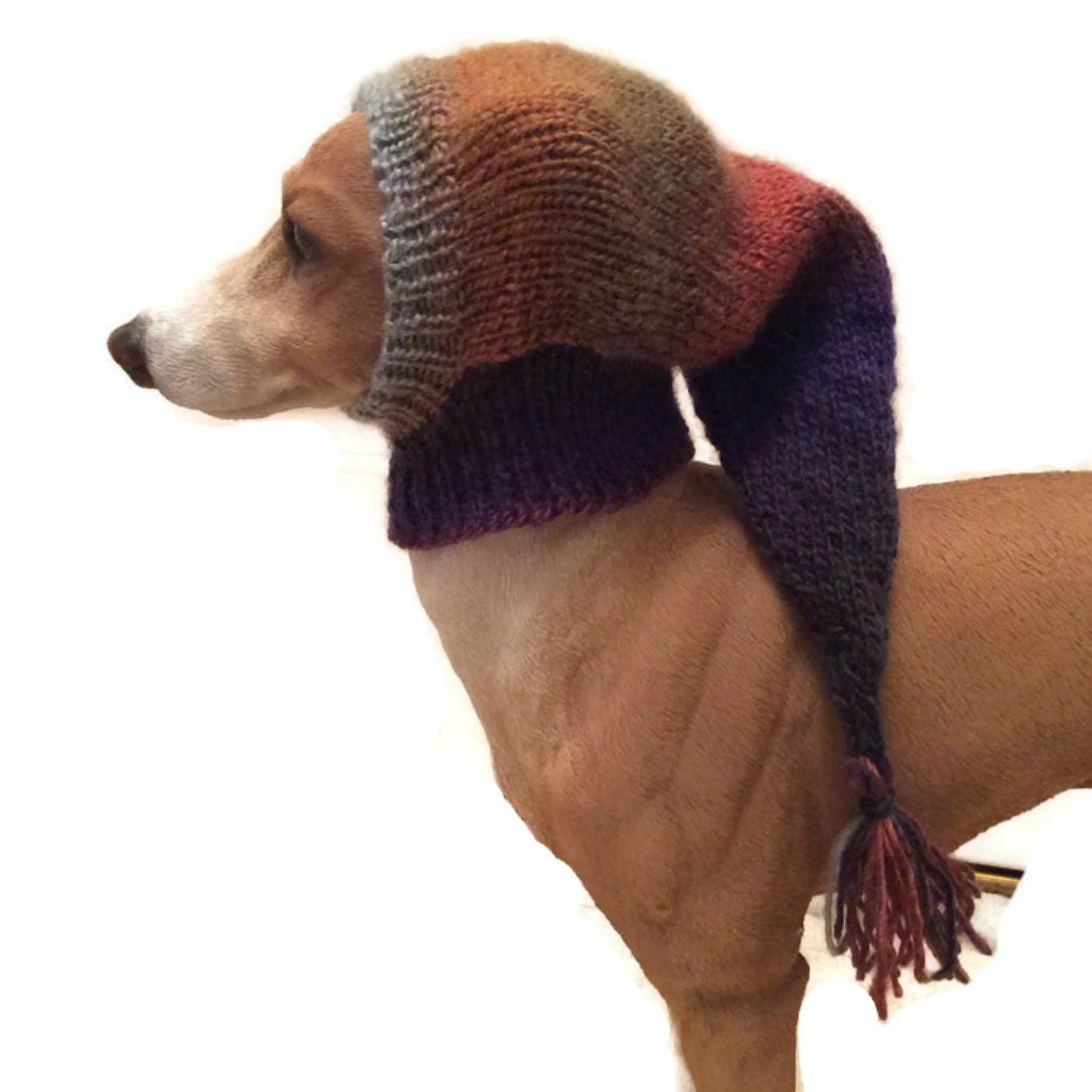 Brown Small Whippet Snood dog hat Italian by JackBentleyKnitwear