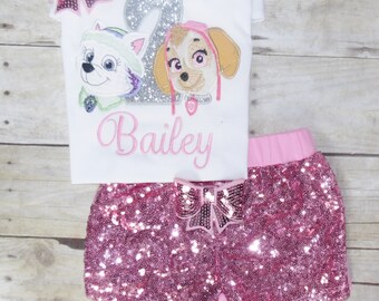 Skye and Everest birthday outfit, Paw Patrol birthday outfit Skye tutu,character. skye shirt, Pup birthday shirt, Paw patrol birthday outfit