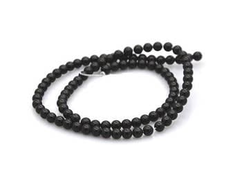 100 beads of Agate black round 4mm