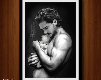 Jon Snow "New Hope" Portrait, Digital Painting Print, Game of Thrones