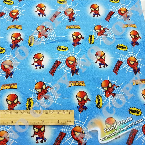 Items similar to Digital printed, cute spiderman, cotton jersey,cotton ...