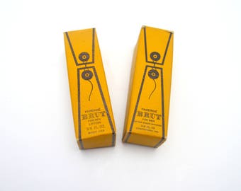 Vintage Faberge Brut For Men After Shave Lotion, Set of 2 Mini Bottles, 3/8 Oz, In Original Box, 1960s