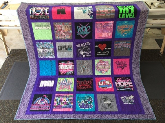 Custom T-shirt Quilt with Sashing and Bordering by QuiltsbyBrandy