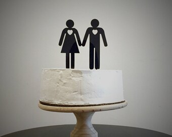 Bride and groom cake topper