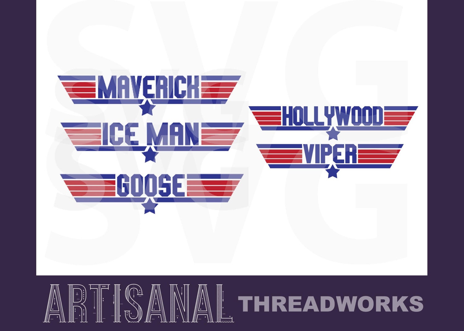 Top Gun Font SVG Cutting Files Maverick Ice Man Goose