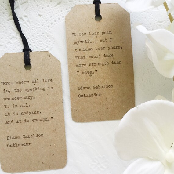 outlander bookmarks jamie fraser typewriter quote diana