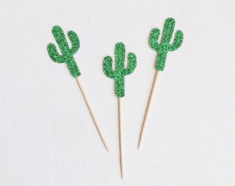 Cactus Cupcake Toppers-Cacti -Anniversary -Birthday-Donut Toppers-Decorations-Fiesta-Cinco de Mayo-Summer-Party-Tropical-Palm Springs-Desert