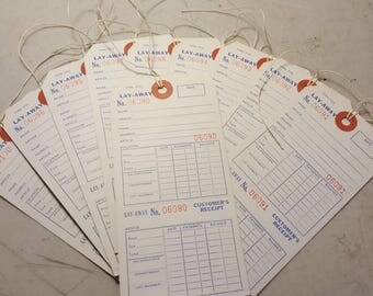 10 Vintage Style Layaway Tags with String