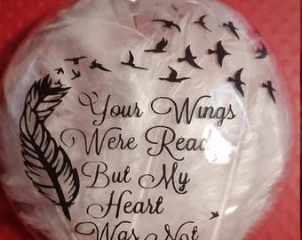 Personalized Memorial Ornament Sympathy Ornament,Remembrance Ornament, Angel Feather Memorial Ornament