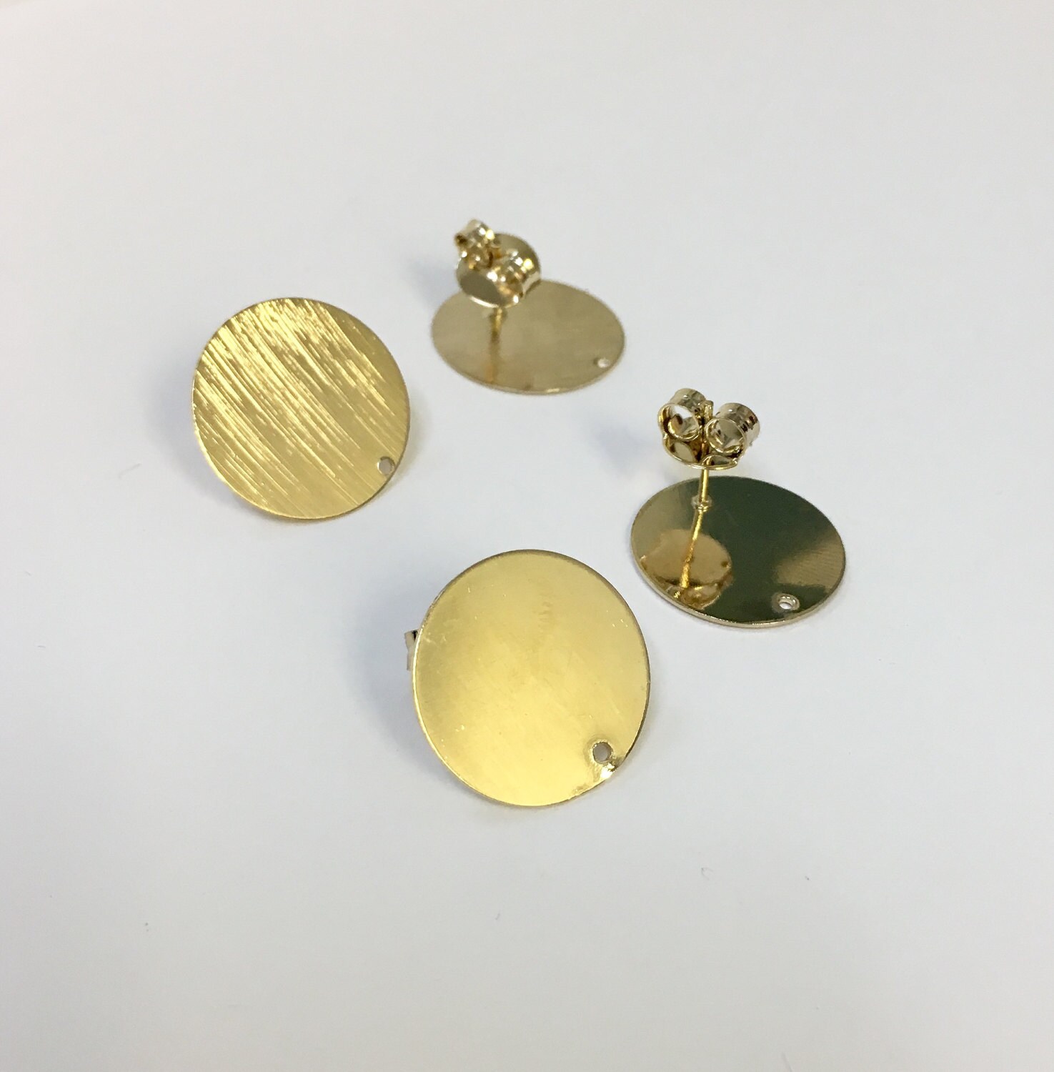 Round flat earring post. 18/20 Goldfilled earring. from ...