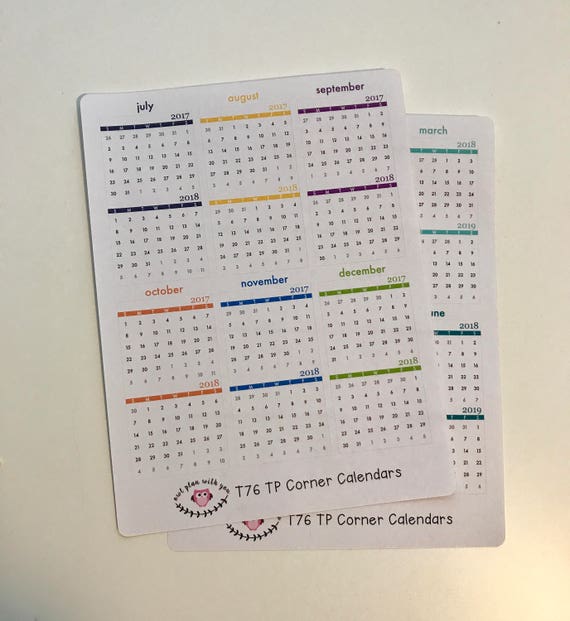 T76 12 Month Corner Calendars