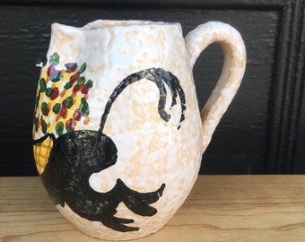 Hand-painted Donkey Pottery Pitcher
