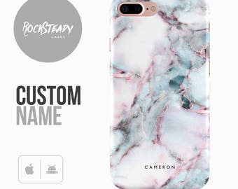 Marble Phone case, Personalised iPhone 7, 6, 6s Plus, samsung Galaxy S8, 5S, SE custom white case, personalized Galaxy S6, S7, S5 monogram