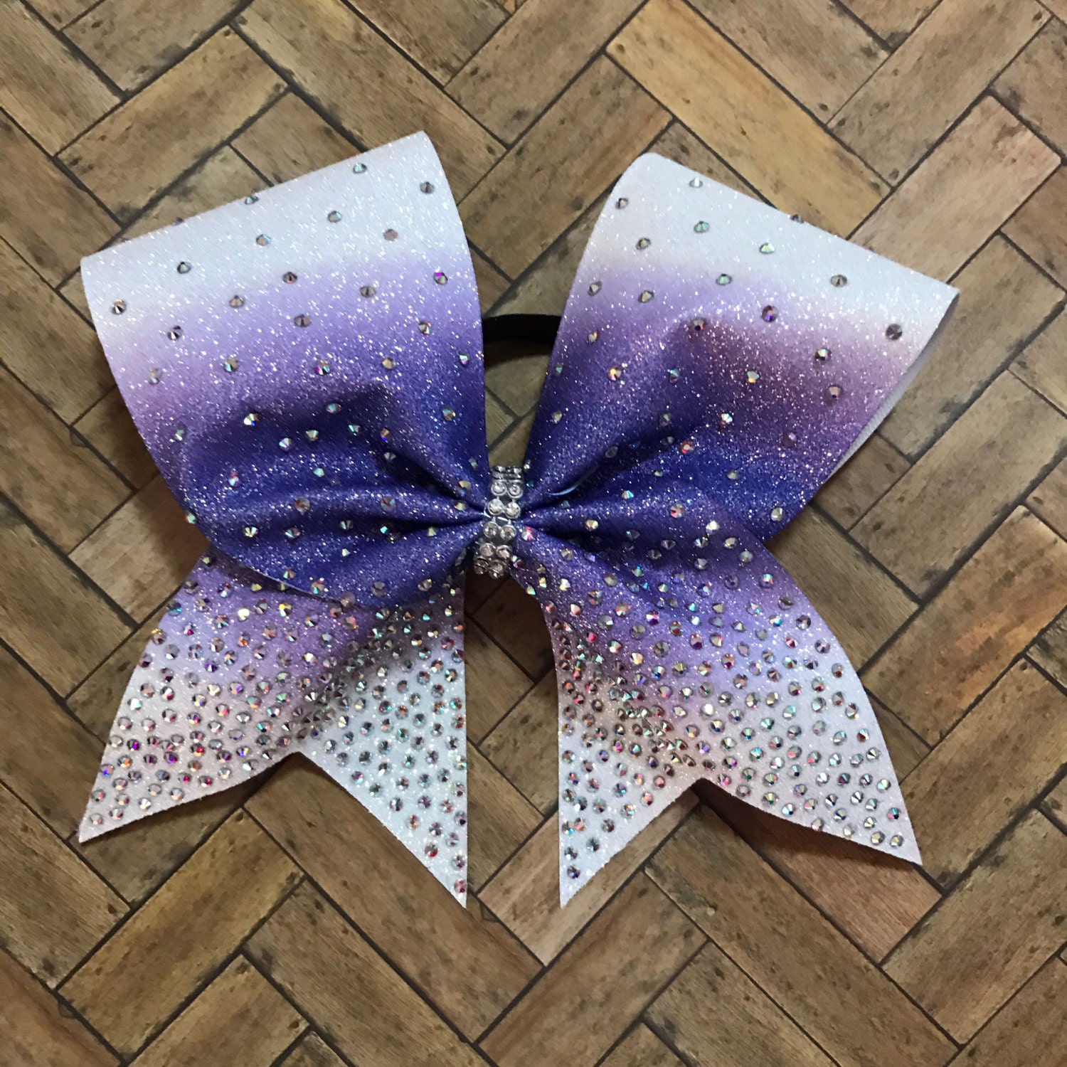 Rhinestone cheer bow purple bow cheerleader gift