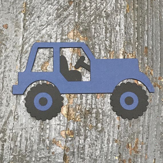 Jeep Blue Handmade Cut Out Paper Scrapbook Embellishment Gift