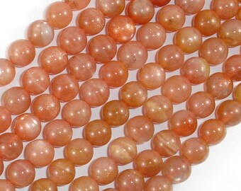 Sunstone Beads, Round, 8mm, 15.5 Inch, Full strand, Approx 49 beads, Hole 1 mm, A quality (418054008)