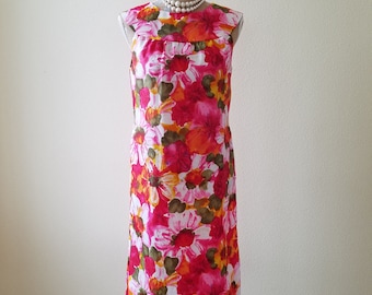 Vintage Dress, vintage clothing, vintage summer dress, vintage custom made dress, custom made dress, summer dress, floral print dress