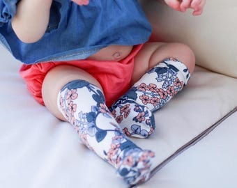 Socks - Knee High Socks - Toddler Socks - Dress Socks - Floral Socks - Vintage Floral - Lightweight Dress Socks - Cute Socks - Baby Girl