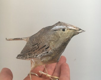 Paper mache Bird / Small Bird / Sparrow /Wren sculpture