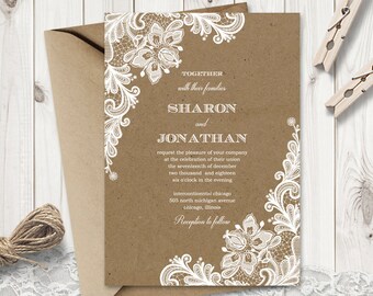 Kraft paper invite | Etsy Shop for kraft paper invite on Etsy