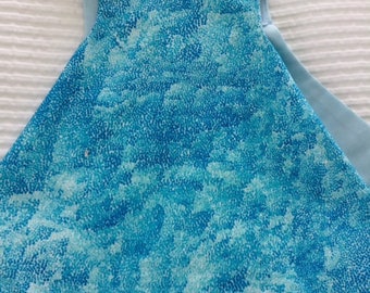 Blue cotton Marimeiko lined sundress for baby
