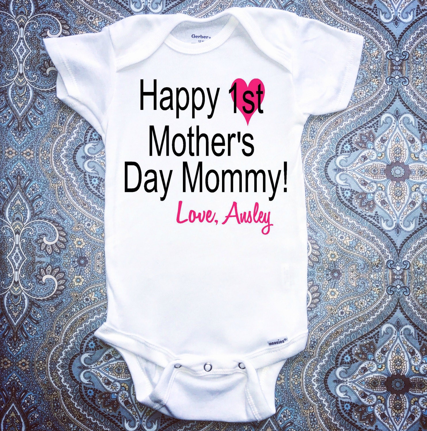 First Mother's Day Onesie Custom Onesie For Baby Girl Or