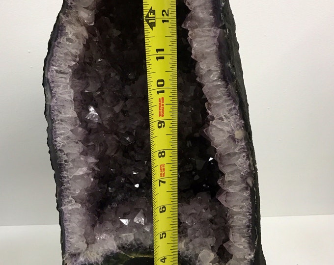 Amethyst Geode 19LBS- 14 1/2 inches tall! from Uruguay- Amethyst \ Raw Amethyst \ Amethyst Crystal \ Crystal \ Home Decor \ Geode \ Crystal